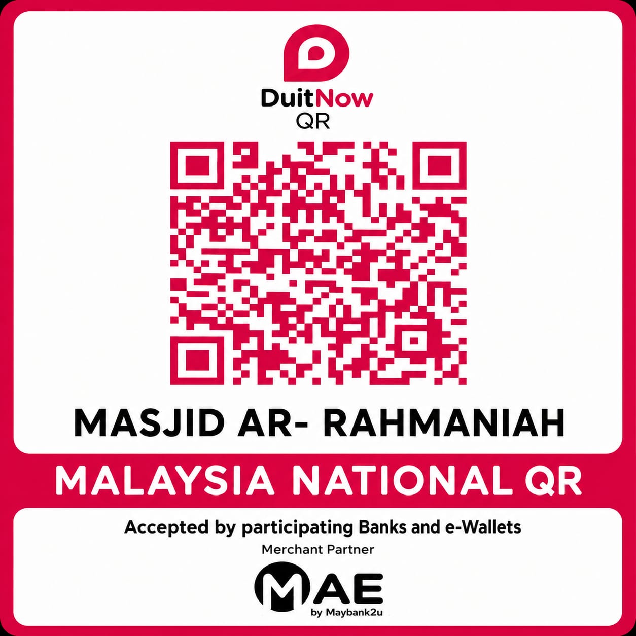 Kod QR MASJID AR-RAHMANIAH